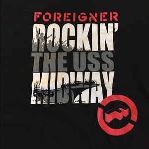 XXL Foreigner band USS Midway souvenir concert shirt